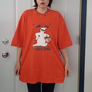 90s‎ Orange Ghost Halloween Tee
